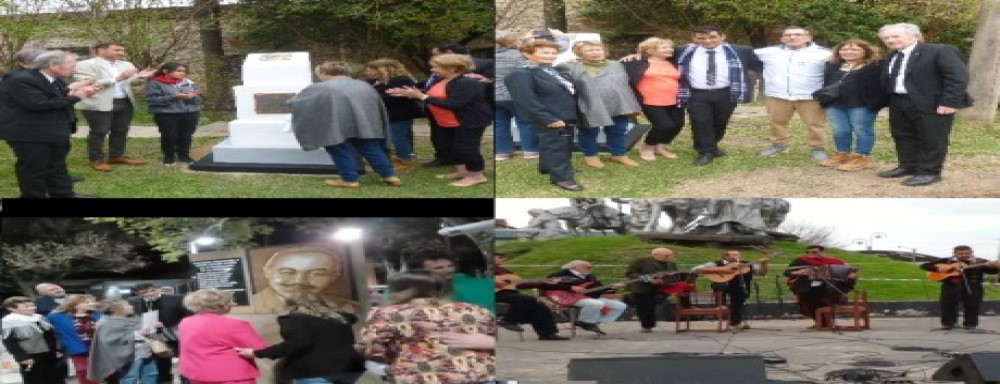 Por Ceferino Azambuyo. Homenaje a Julio Luján con sentidas palabras, Inauguración del mural, música y danzas de nuestro litoral